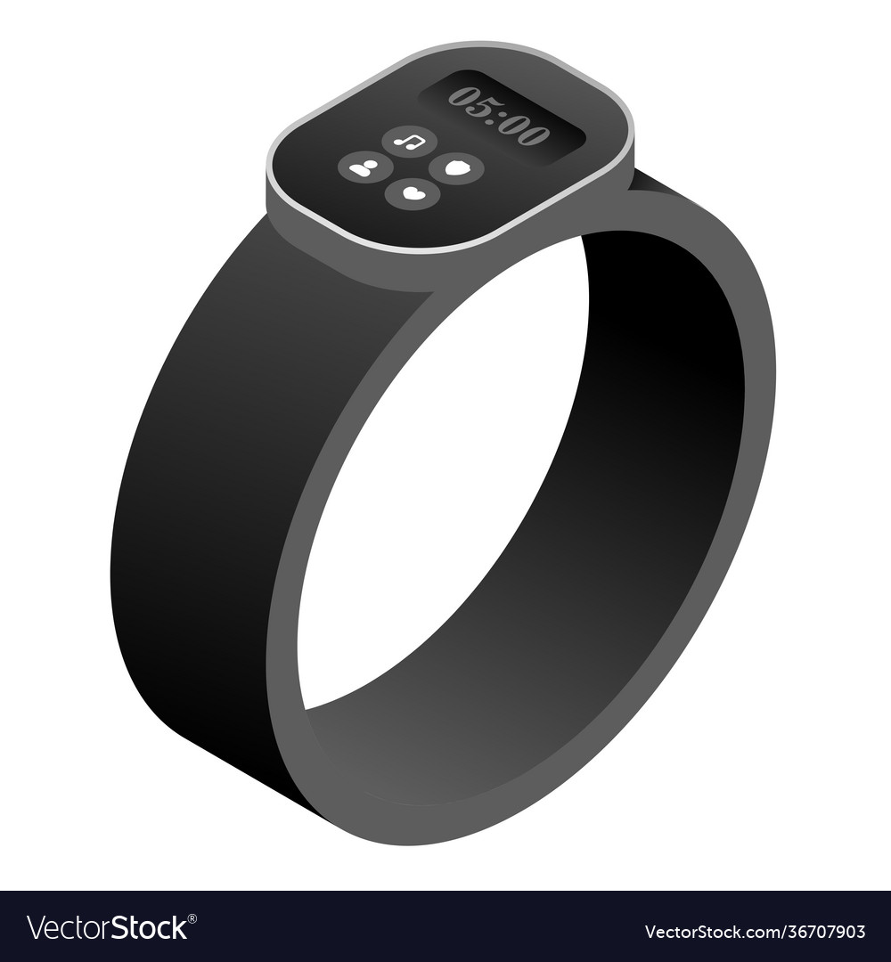 Realistic smart watch in black color