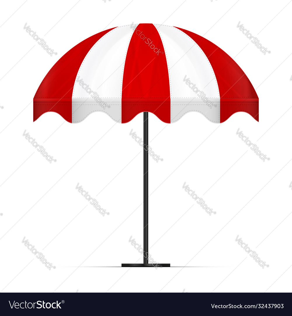 Round striped umbrella awning for shop cafe Vector Image