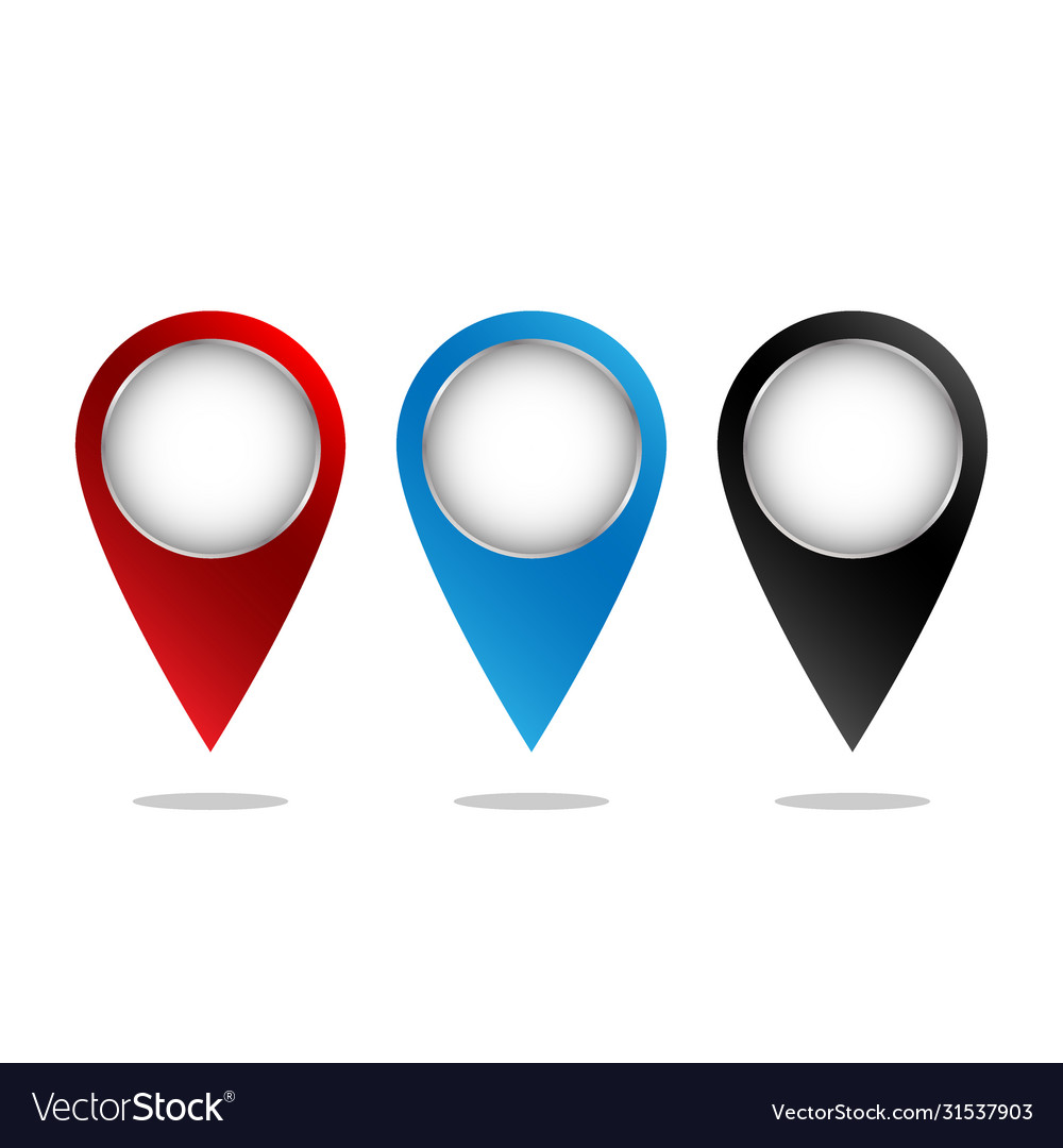 Set bright map pointers vector image Set bright map pointers