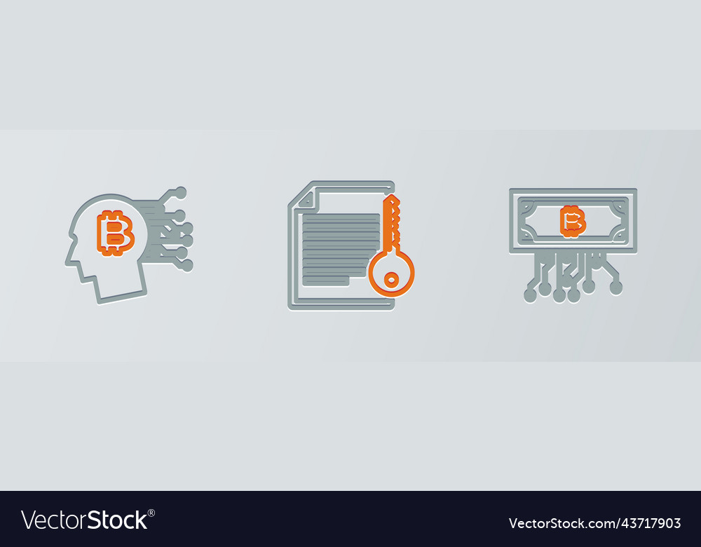 Set line cryptocurrency bitcoin with circuit Vector Image Set line cryptocurrency bitcoin with circuit