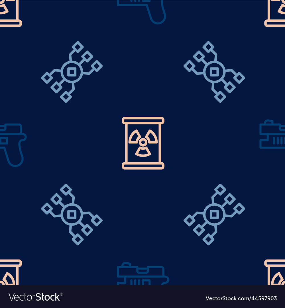 Set line futuristic weapon neural network vector image Set line futuristic weapon neural network