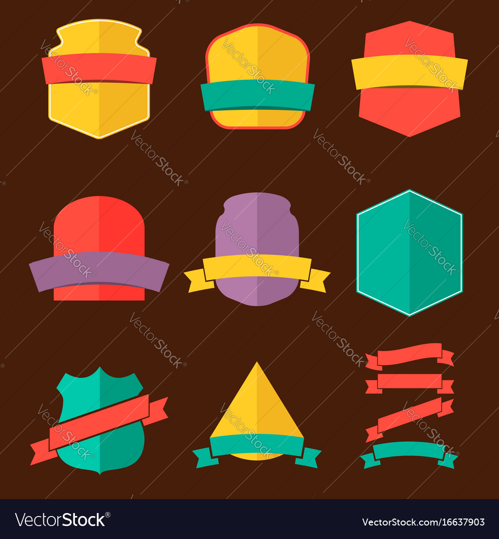 Set of the badges in flat style