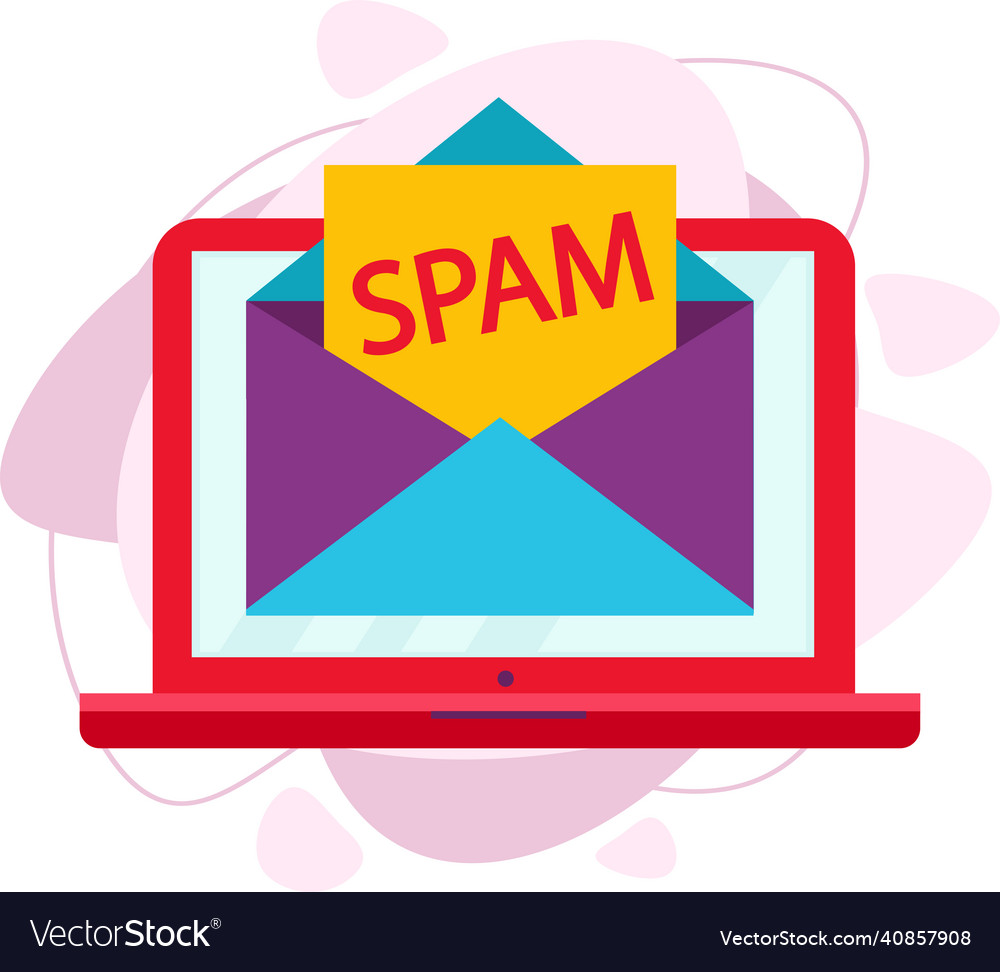 An email spam warning window appears vector image An email spam warning window appears