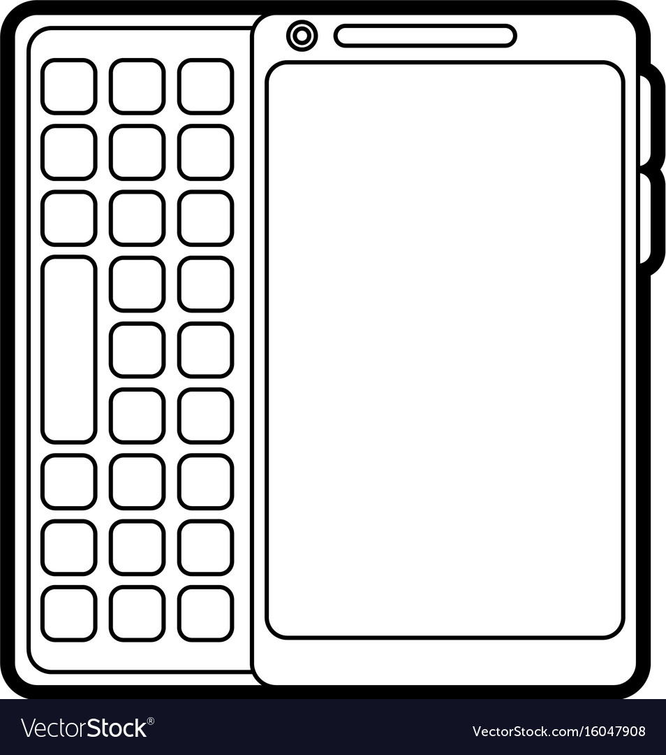 Blank screen cellphone with buttons icon image
