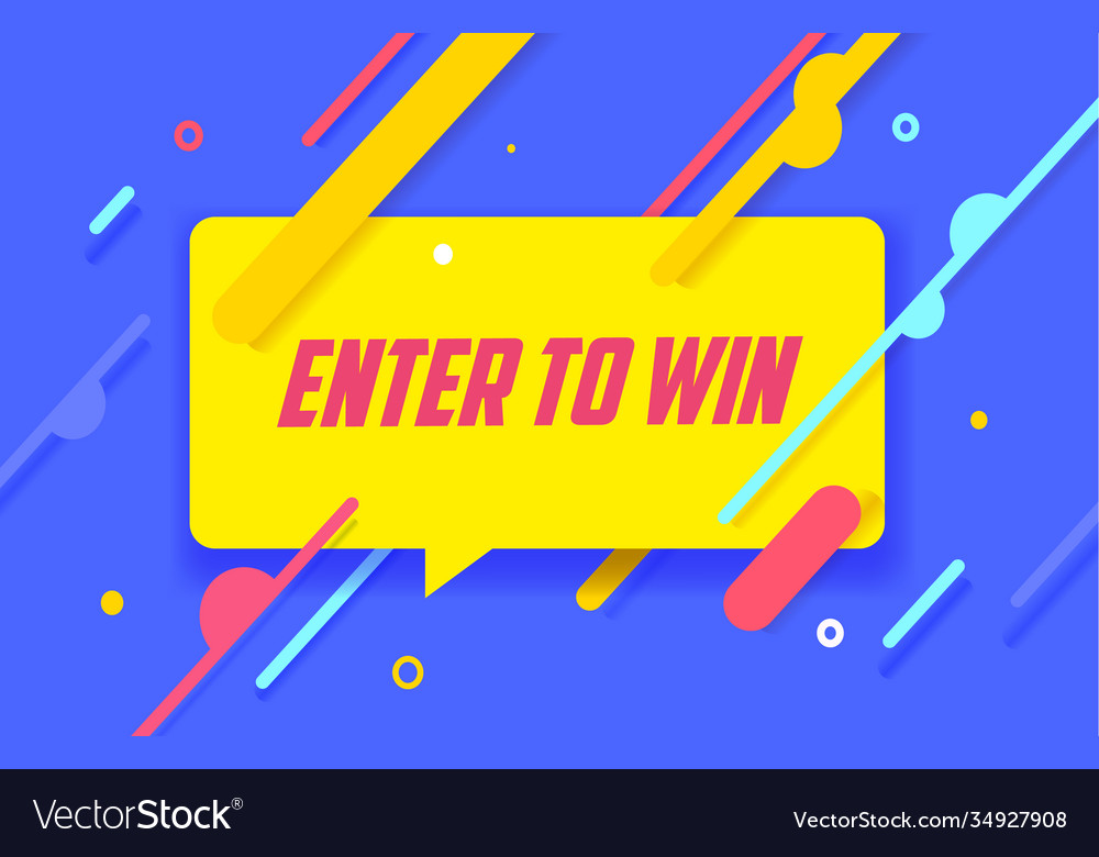 Enter to win in design banner template Royalty Free Vector