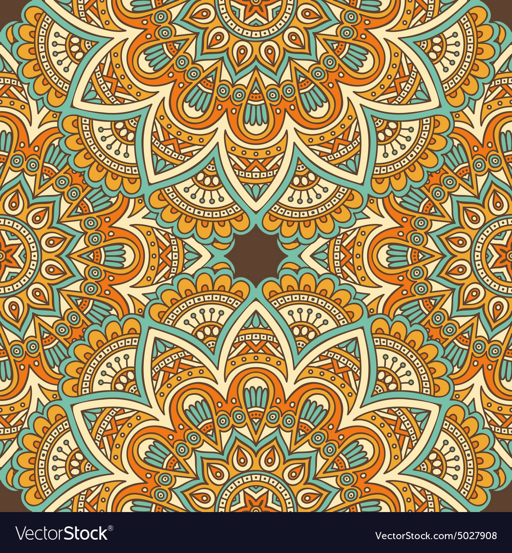 Ethnic floral seamless pattern Royalty Free Vector Image