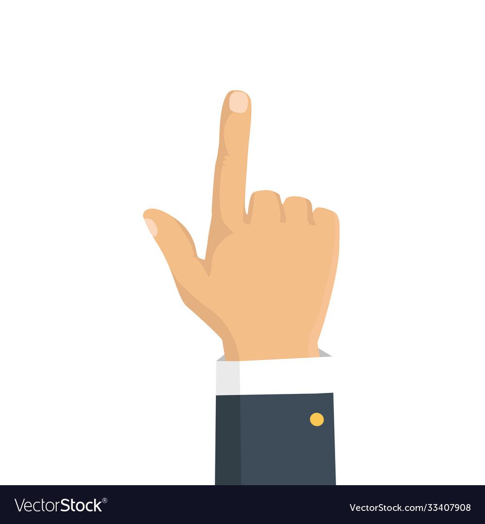 Hand with pointing finger isolated