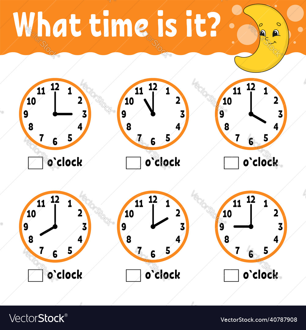 Learning time on the clock educational activity