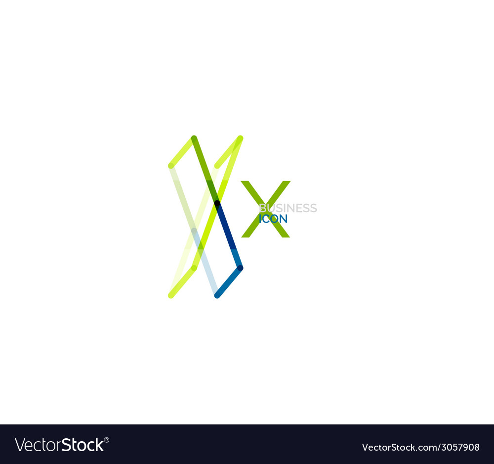 Minimal x font or letter logo design