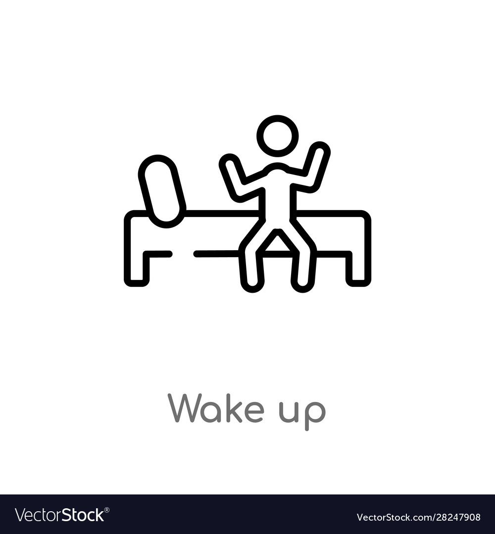 Outline wake up icon isolated black simple line