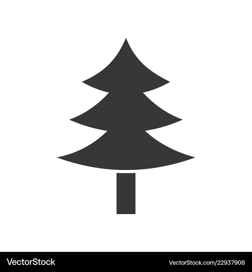 Pine tree merry christmas icon set solid design Vector Image