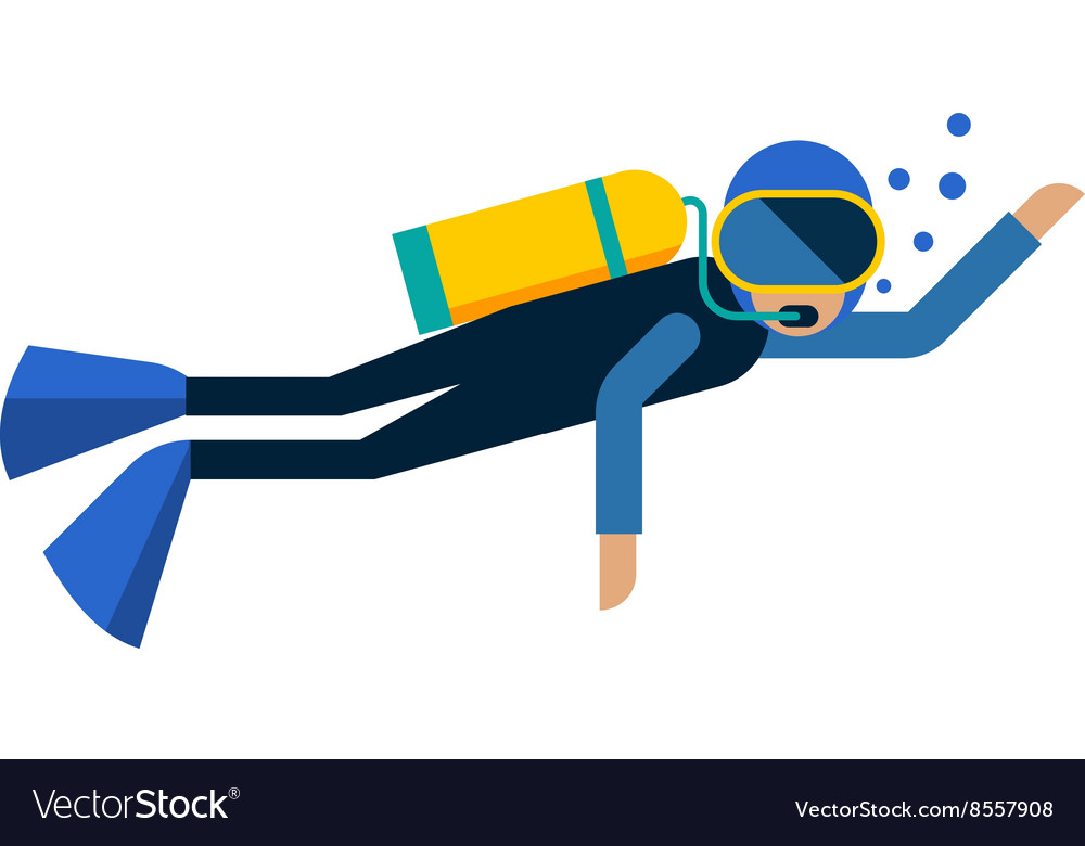 Scuba diver isolated equipment water sport Vector Image