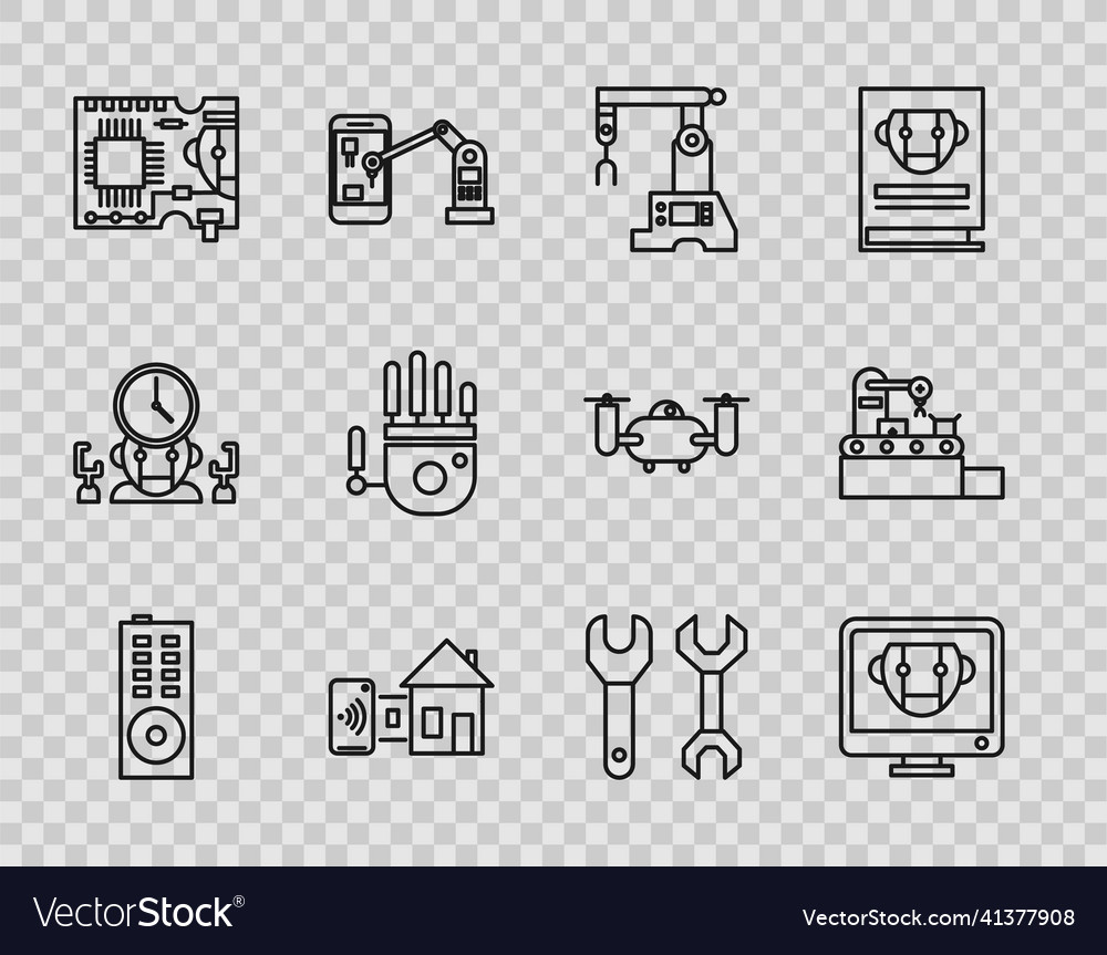 Linie Fernbedienung Bot Montage smart vector image Linie Fernbedienung Bot Montage smart