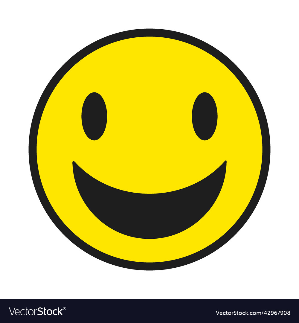 Smile emoji color stroke Royalty Free Vector Image