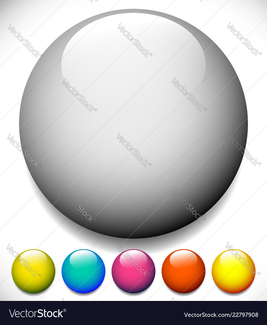 Sphere circle buttons with blank space and glossy
