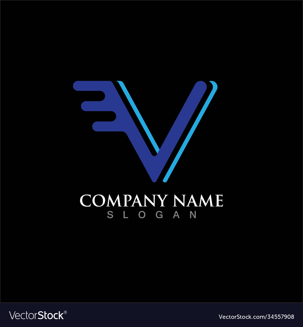 V letter lightning logo template Royalty Free Vector Image