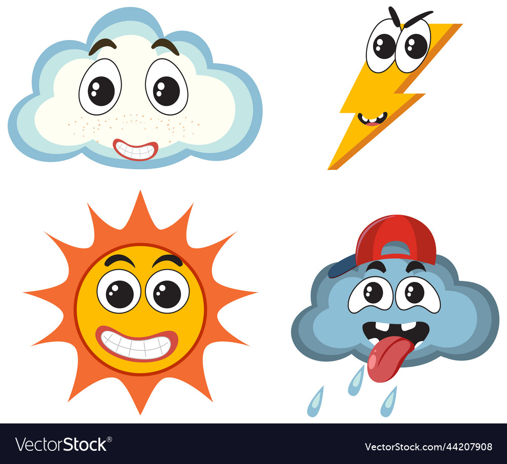 Weather icons seamless pattern vector image Weather icons seamless pattern