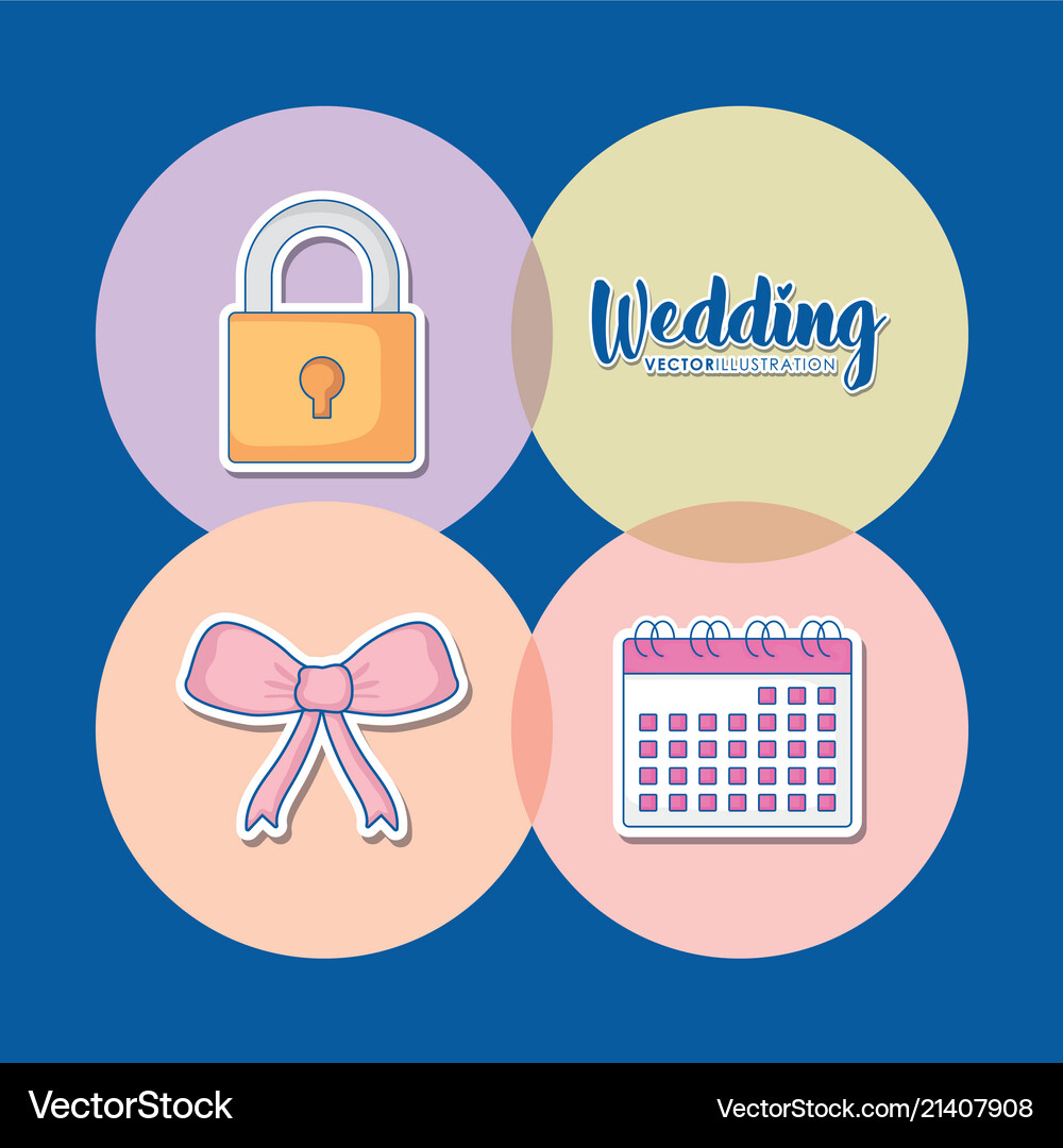 Wedding icon set Royalty Free Vector Image - VectorStock