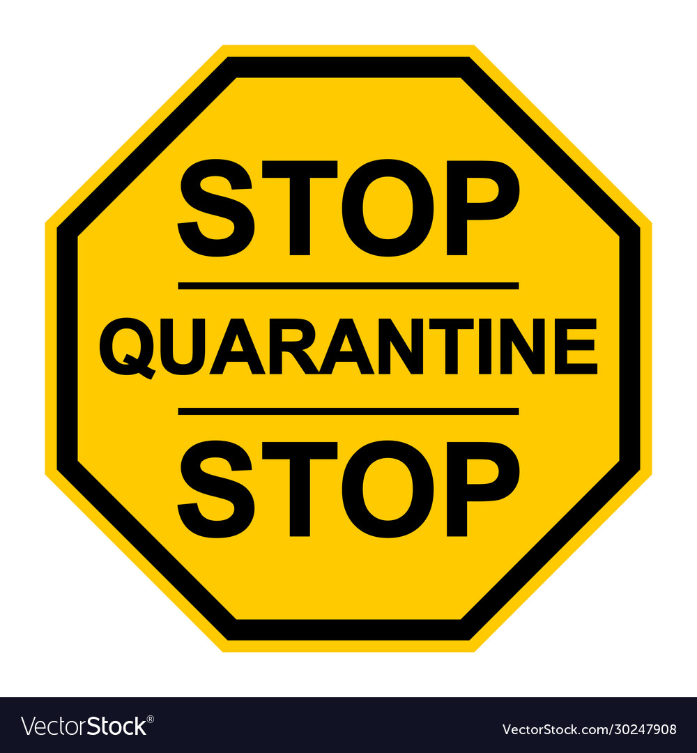 Yellow stop sign quarantine page