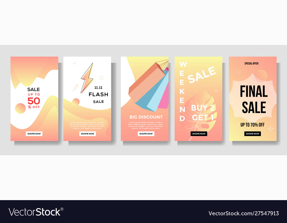 Abstract Instagram Stories Sale Banner Background Vector Image