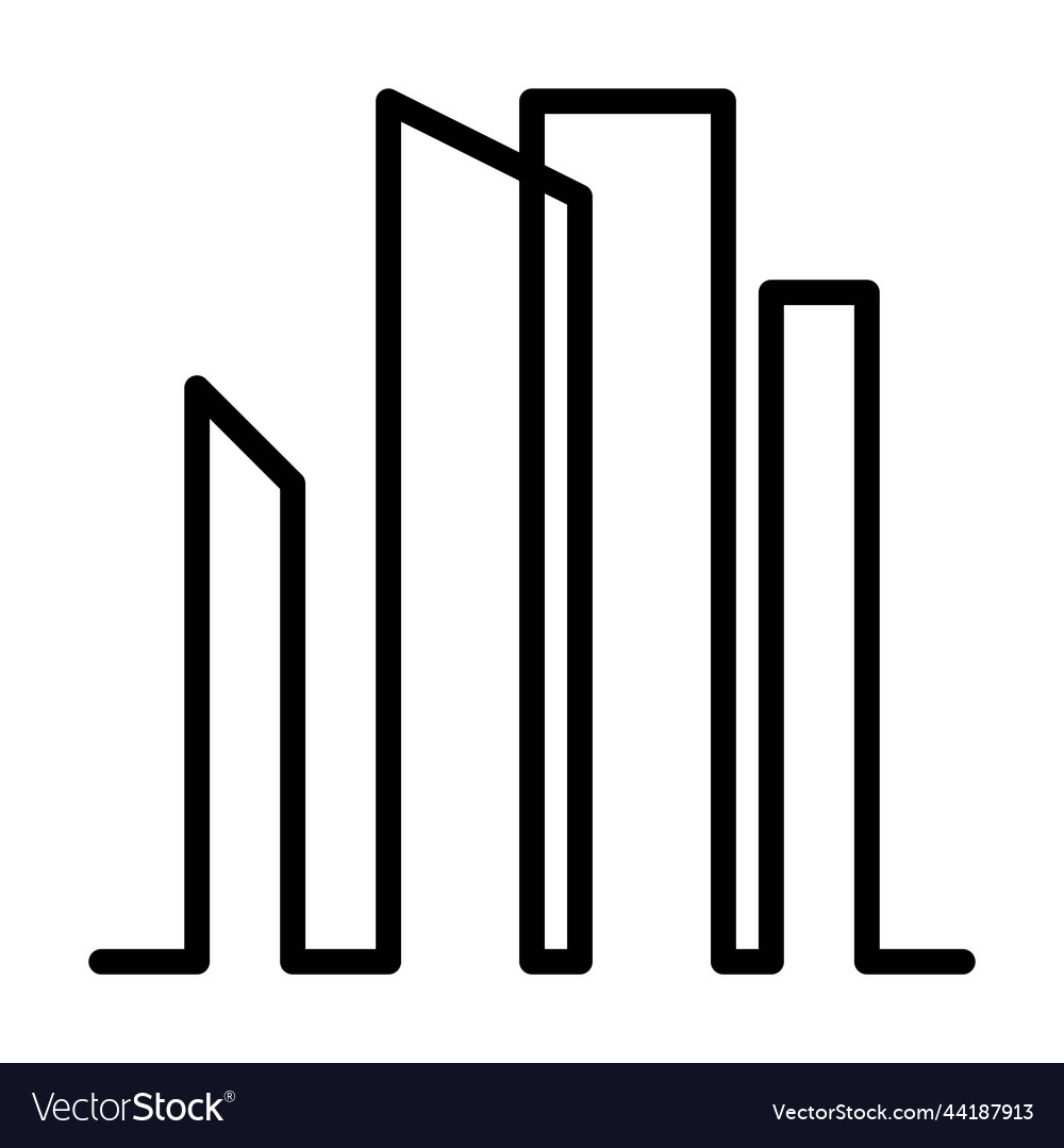 Building icon outline modern art minimal Vector Image Building icon outline modern art minimal