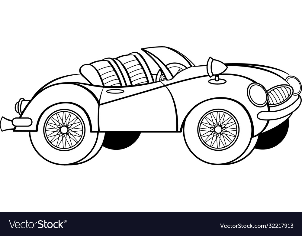 Cartoon convertible sports car