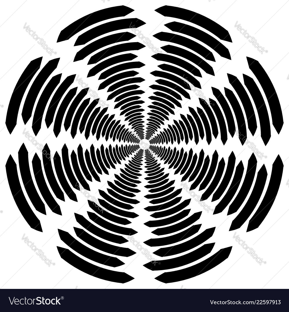 Circular rotating spiral vortex element motif vector image Circular rotating spiral vortex element motif