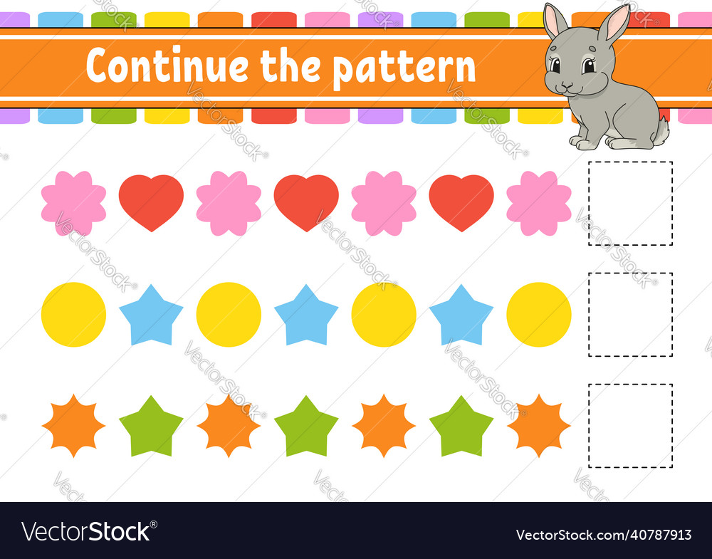Continue the pattern education developing vector image Continue the pattern education developing