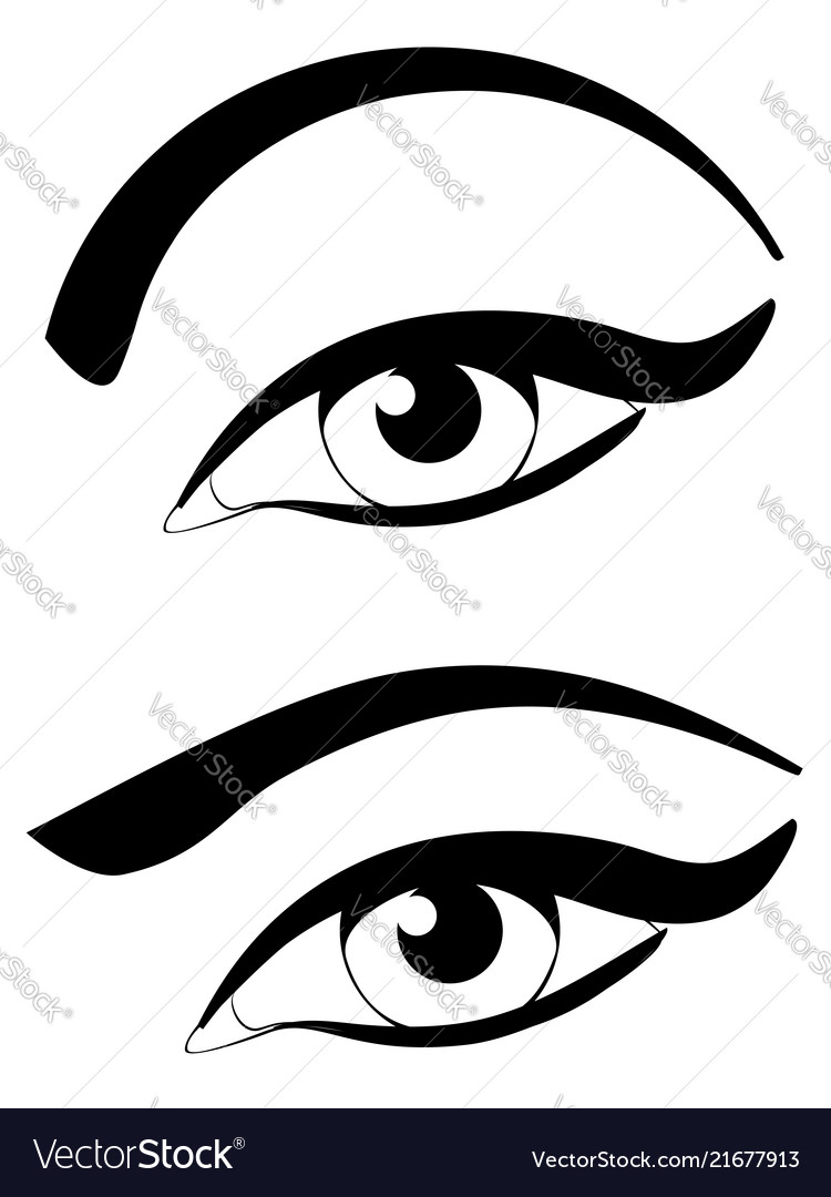 Eye with modern eyebrows