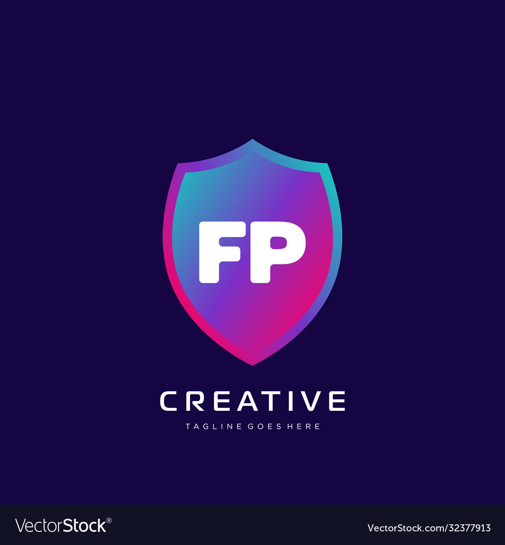 Fp initial logo with colorful template Vector Image Fp initial logo with colorful template