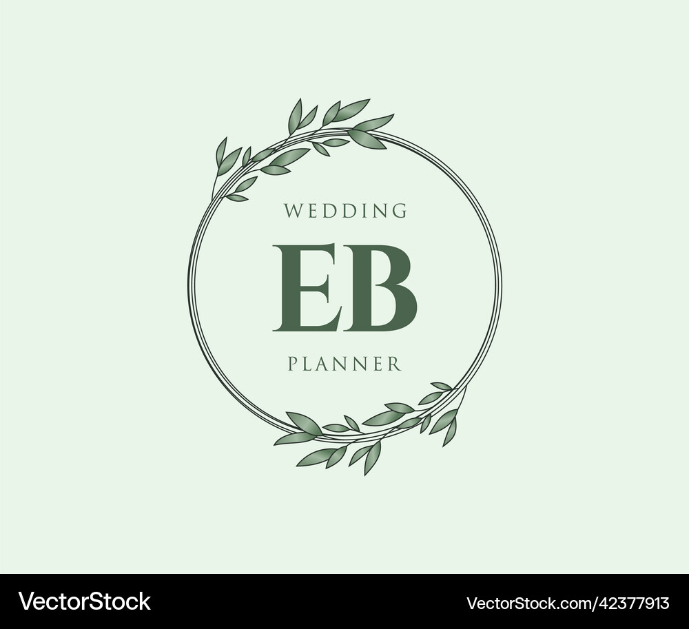 Initials letter wedding monogram logos Royalty Free Vector