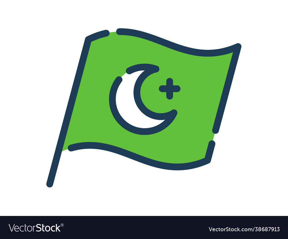 Islamische Flagge einzelne isolierte Ikone mit Dash