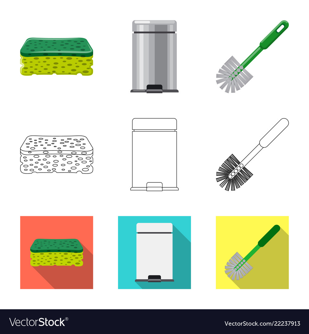 Isolated object of cleaning and service icon set