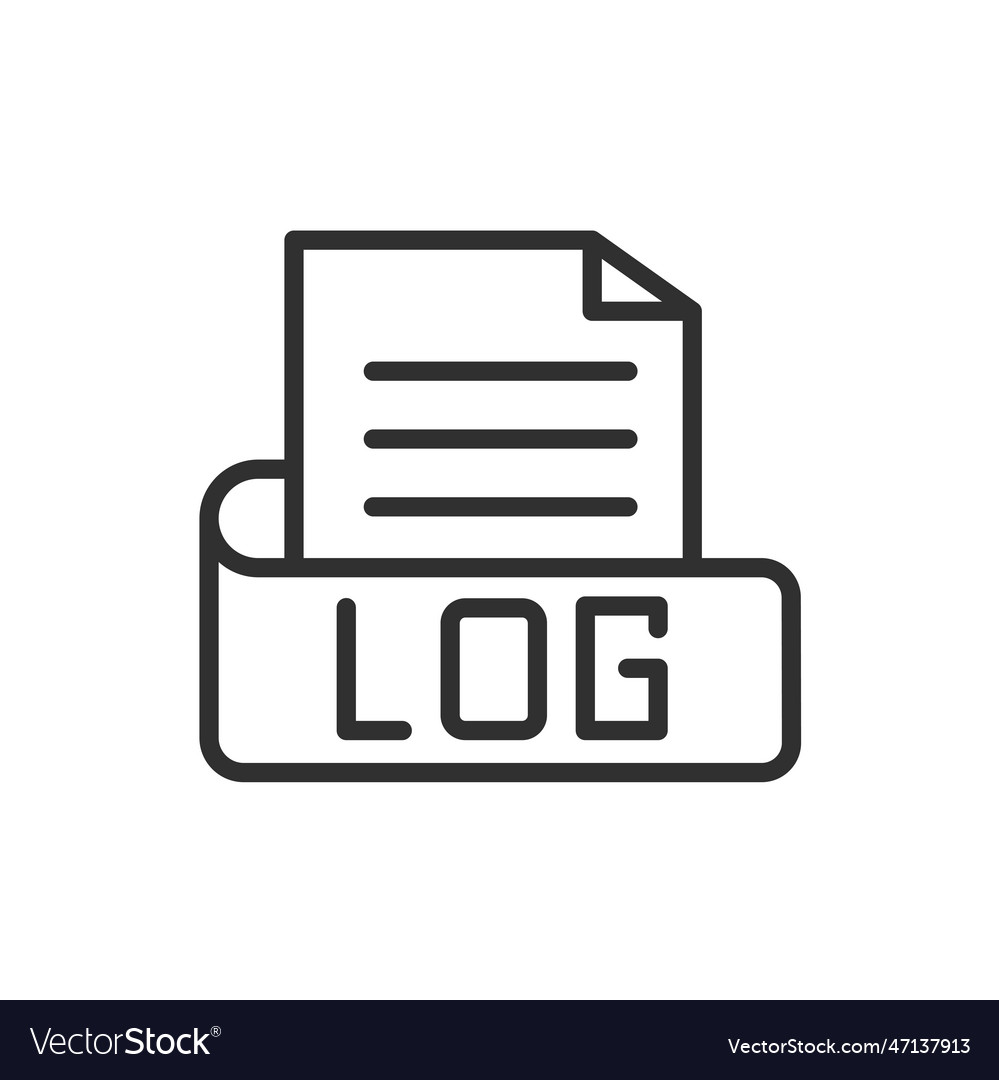 Log file icon thin line from vector image Log file icon thin line from
