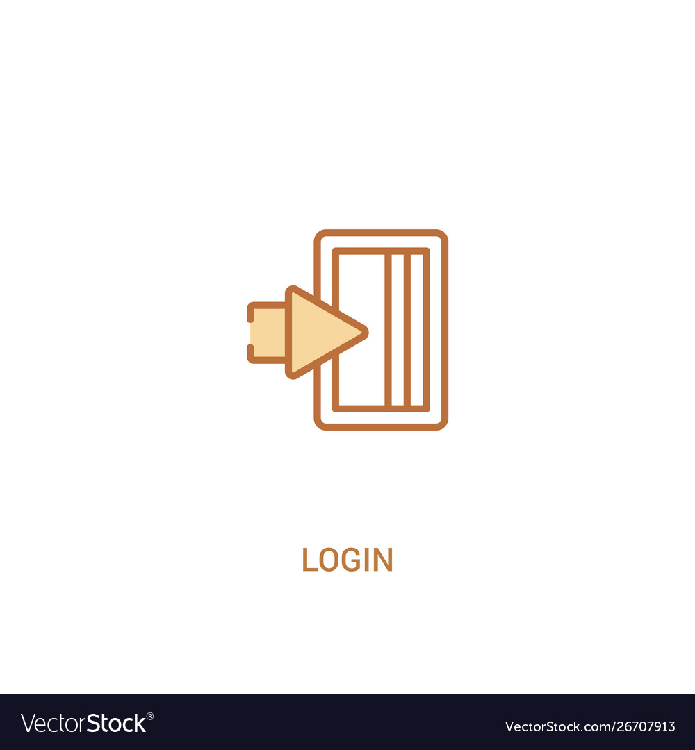 Login concept 2 colored icon simple line element