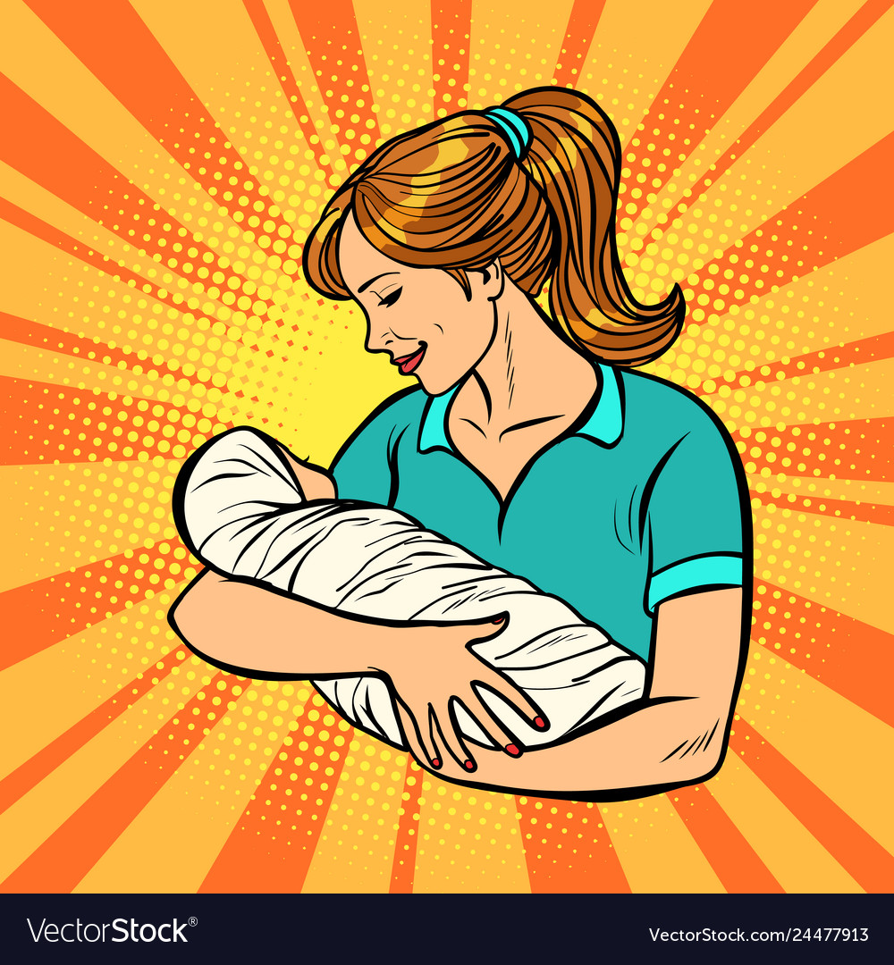 Mother with newborn woman and child