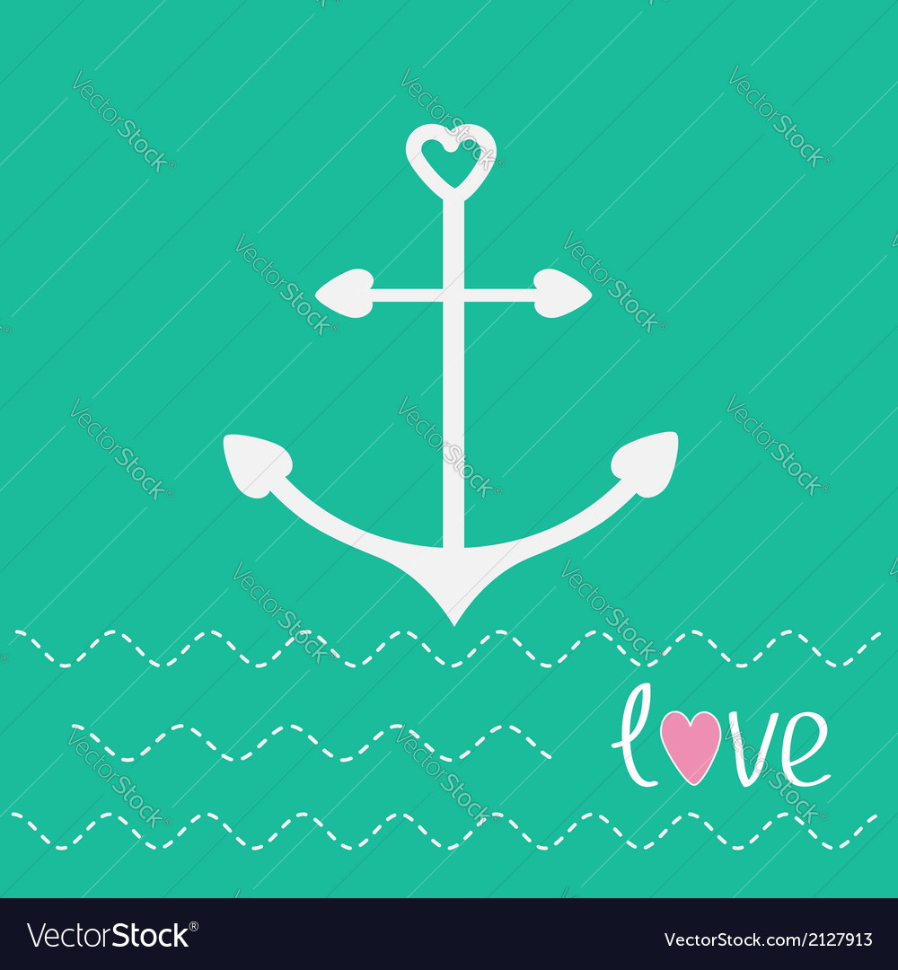 Nautical Anchor Waves Heart