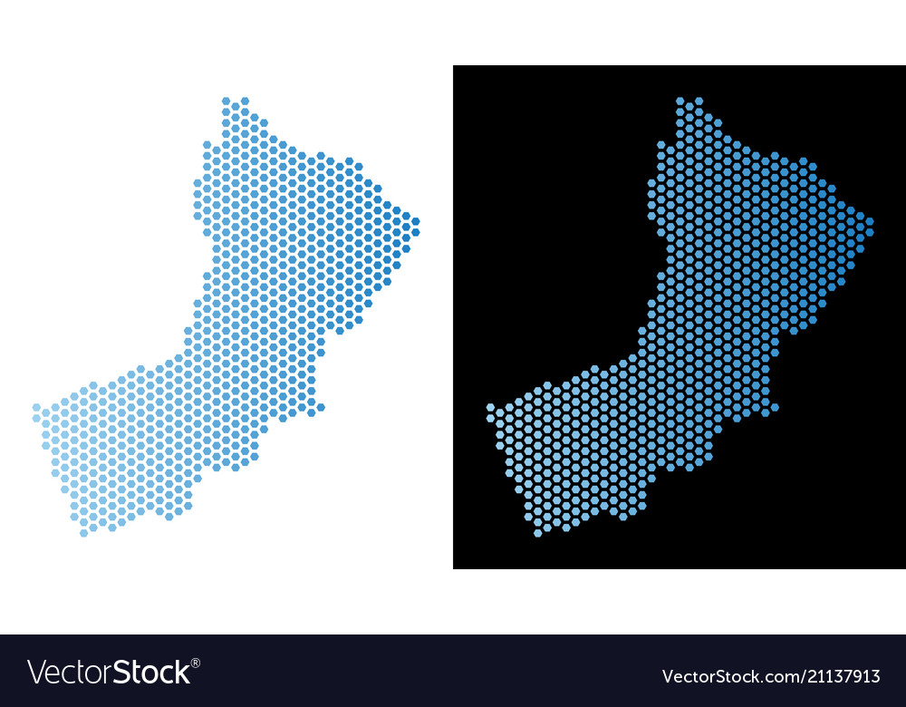 Oman Map Hex Tile Abstraction Royalty Free Vector Image