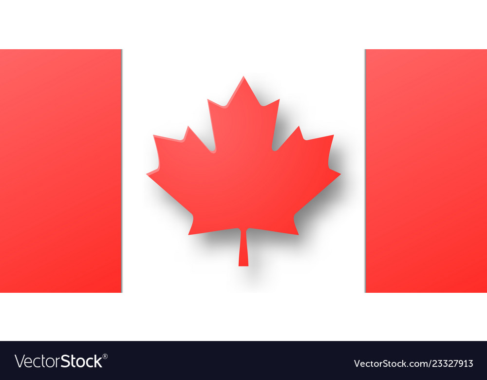 Paper cut canada flag Royalty Free Vector Image