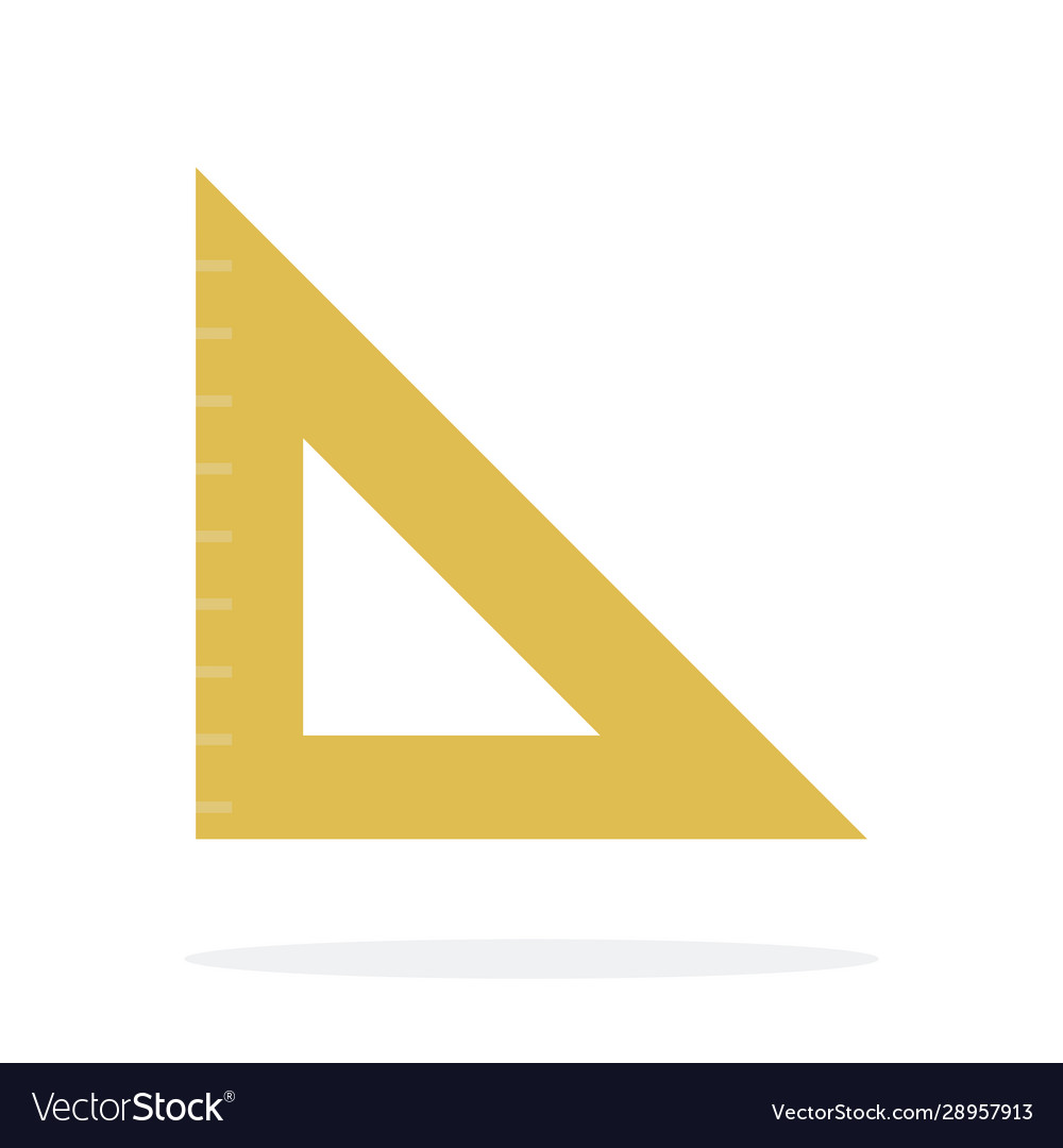 Triangular ruler flat isolated