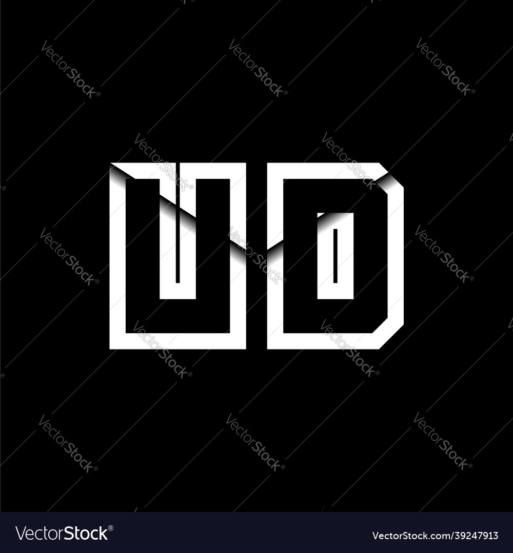 Ud monogram envelope shape style Vector Image Ud monogram envelope shape style