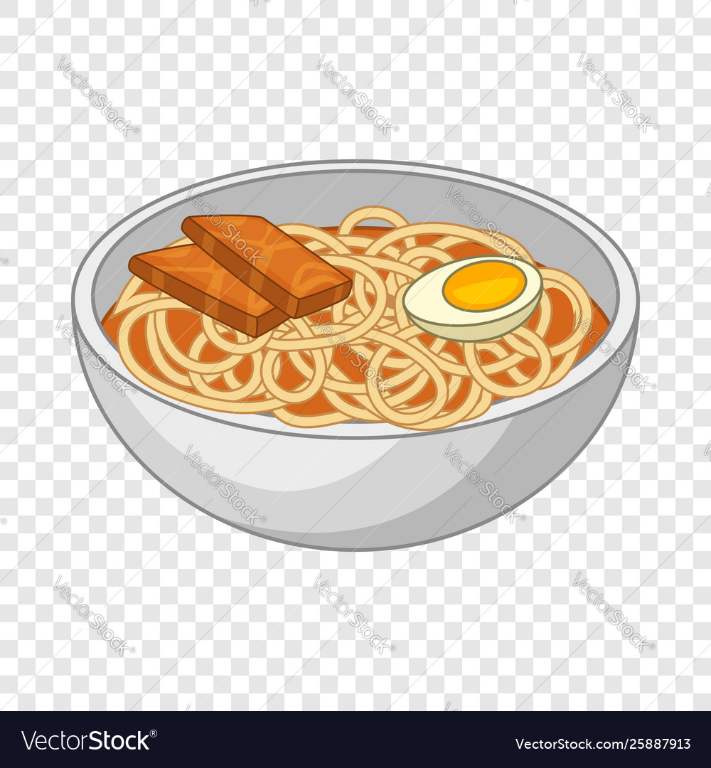 Udon noodles icon cartoon style Royalty Free Vector Image