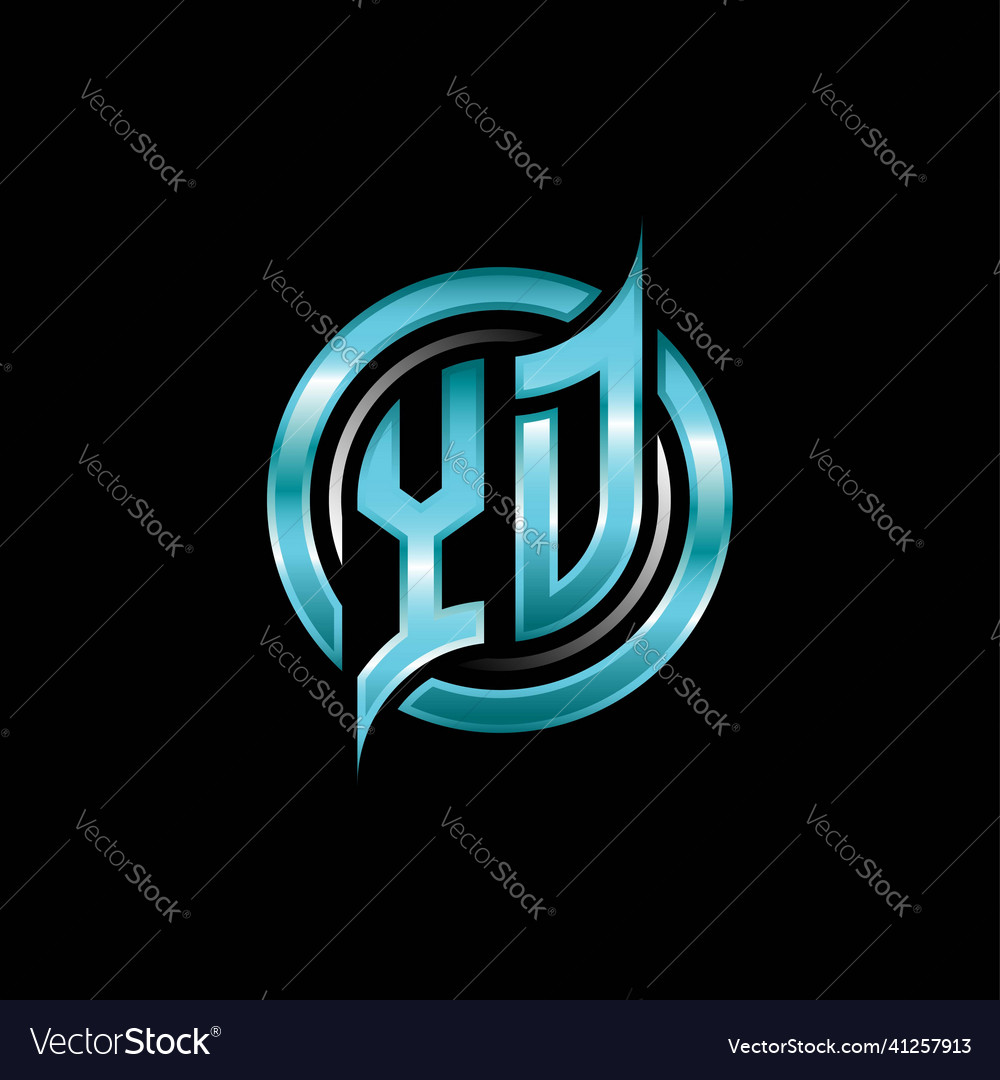 Yd initial monogram logo circle rounded