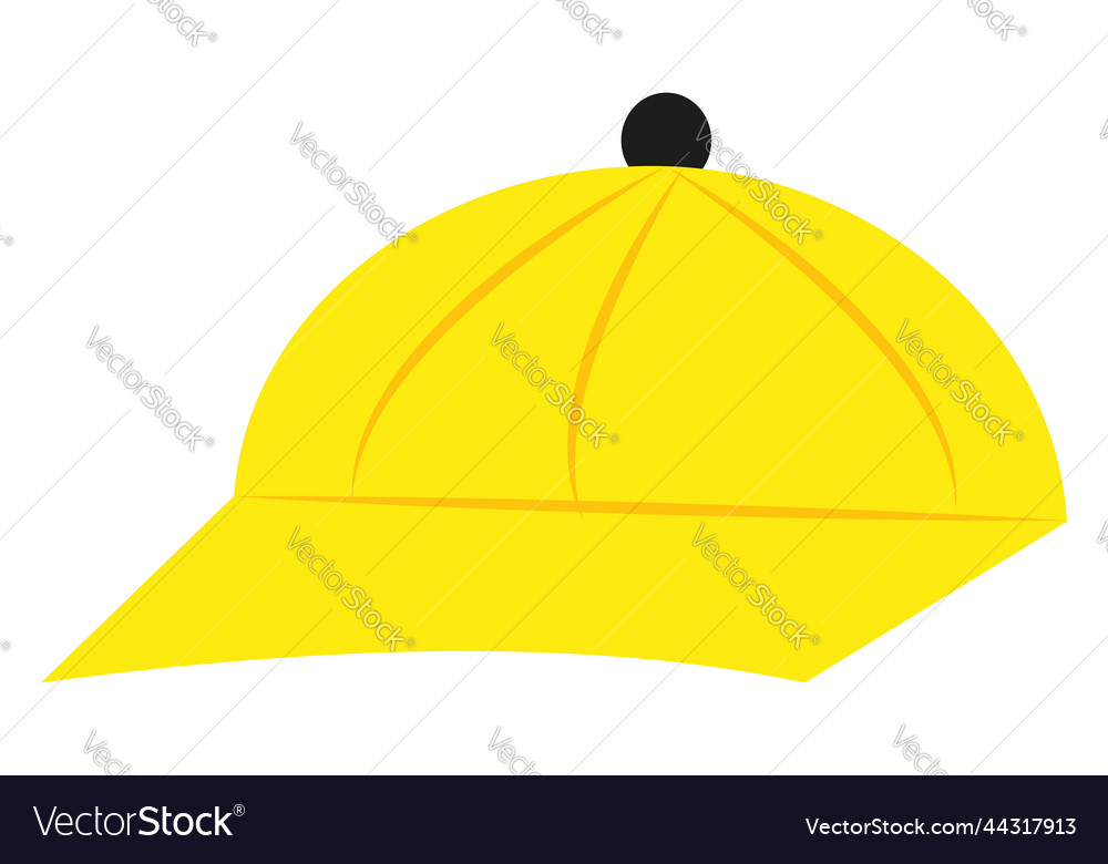 Yellow baseball hat on a white background