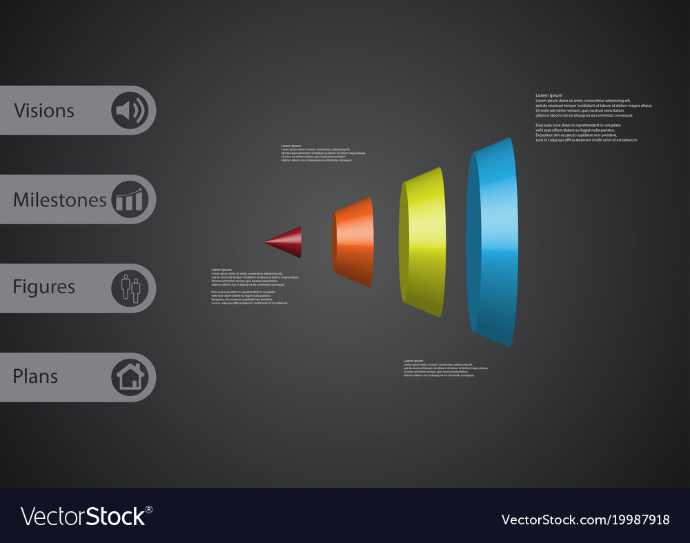 3d infographic template with cone vertically