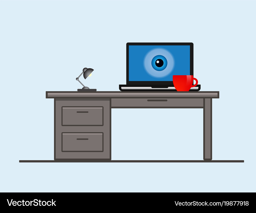 A Laptop Screen With An Eye Royalty Free Vector Image