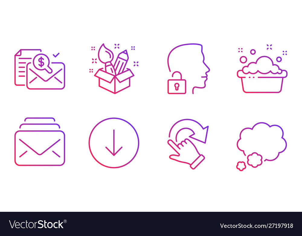 Accounting report scroll down and mail icons set