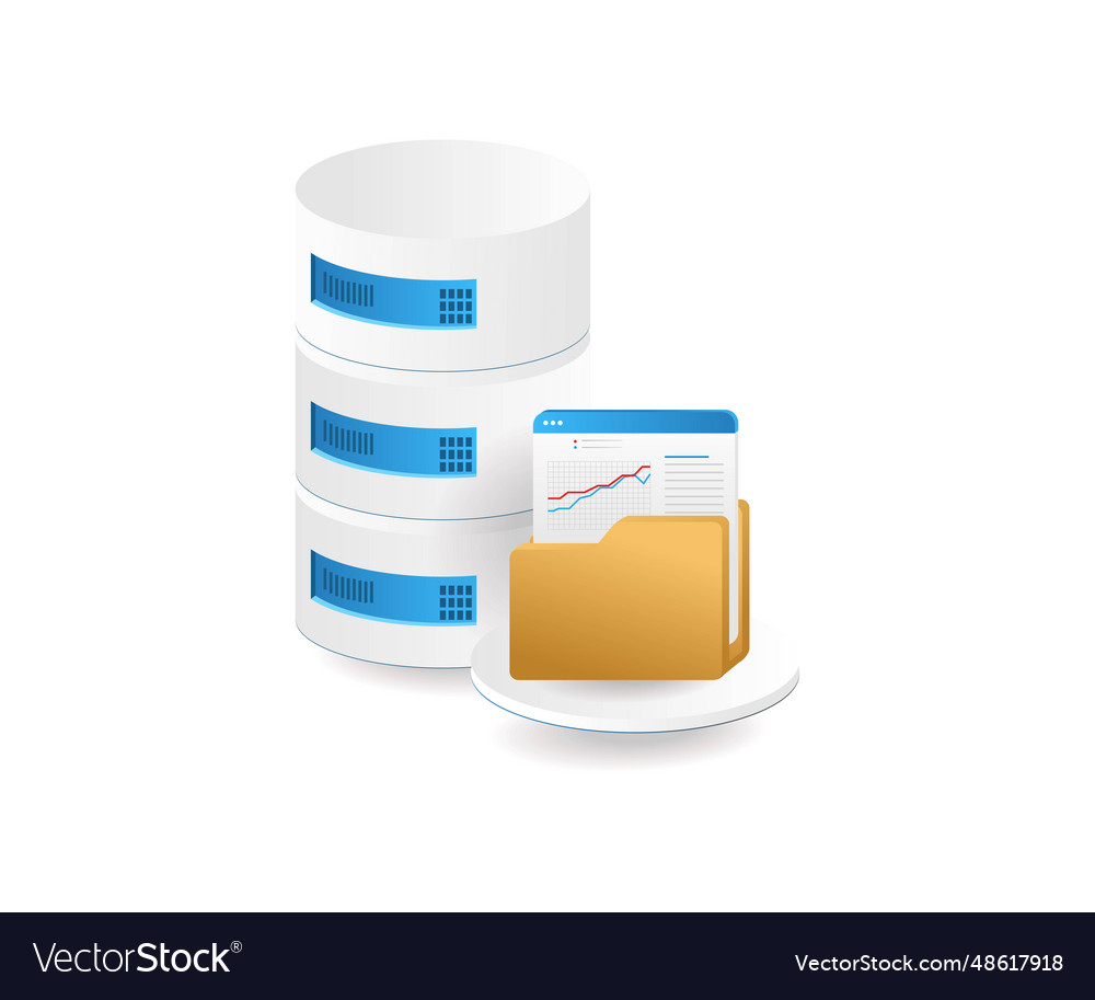 Analyze stored server folder databases vector image Analyze stored server folder databases
