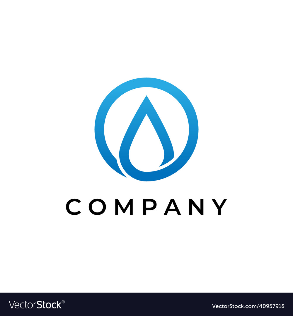 Blue drop or letter o logo design