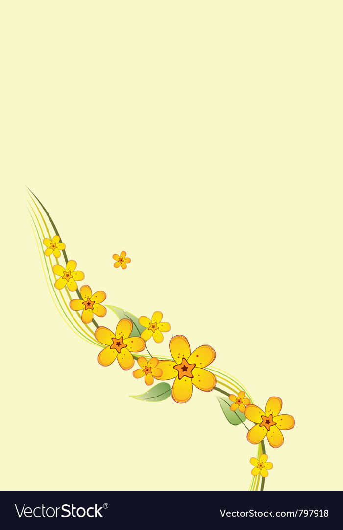 Bouquet of yellow flowers on a branch Royalty Free Vector